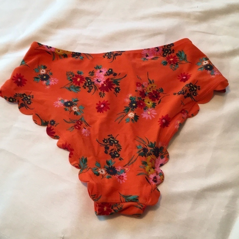 Xhilaration Orange Print Bikini Bottoms Medium - Picture 2 of 5